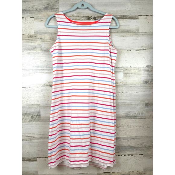 Joules Dresses & Skirts - Joules Womens 8 White Multi Stripe Sleeveless Shirt Mini Dress Cotton
